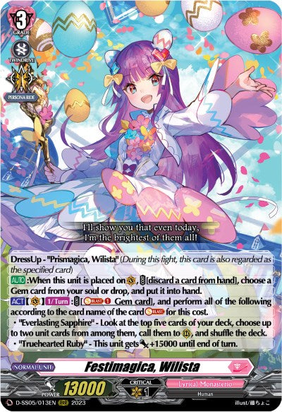 Festimagica, Wilista (D-SS05/013EN) [D-SS05: Festival Booster 2023] 