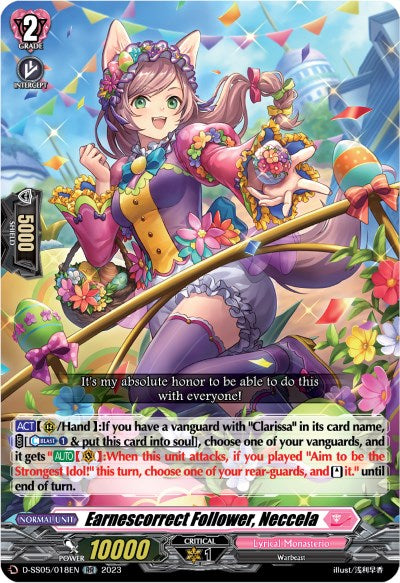 Earnescorrect Follower, Neccela (D-SS05/018EN) [D-SS05: Festival Booster 2023] 