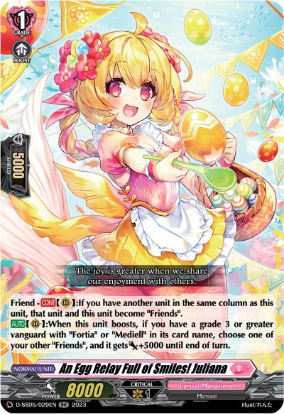 An Egg Relay Full of Smiles! Juliana (D-SS05/029EN) [D-SS05: Festival Booster 2023] 