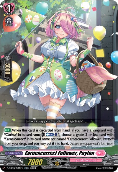 Earnescorrect Follower, Payton (D-SS05/031EN) [D-SS05: Festival Booster 2023] 