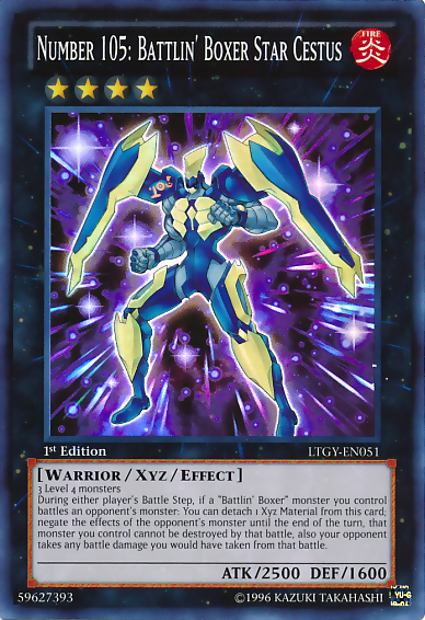 Number 105: Battlin' Boxer Star Cestus [LTGY-EN051] Super Rare 