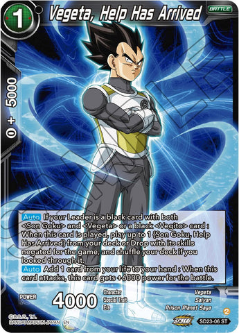 Vegeta, Help Has Arrived (SD23-06) [Critical Blow] 