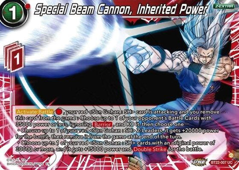 Special Beam Cannon, Inherited Power (BT22-007) [Critical Blow] 
