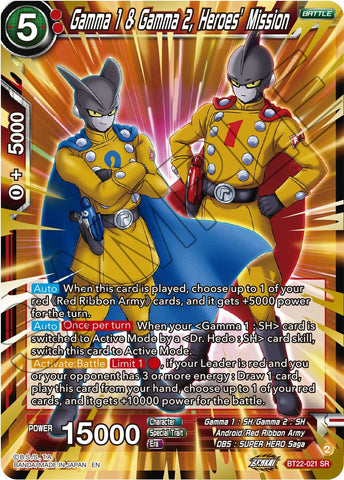 Gamma 1 &amp; Gamma 2, Heroes' Mission (BT22-021) [Critical Blow] 