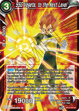 SSG Vegeta, to the Next Level (Uncommon) (BT13-022) [Supreme Rivalry] 