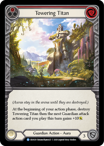 Towering Titan (Red) [CRU029] (Crucible of War) 1st Edition Rainbow Foil 