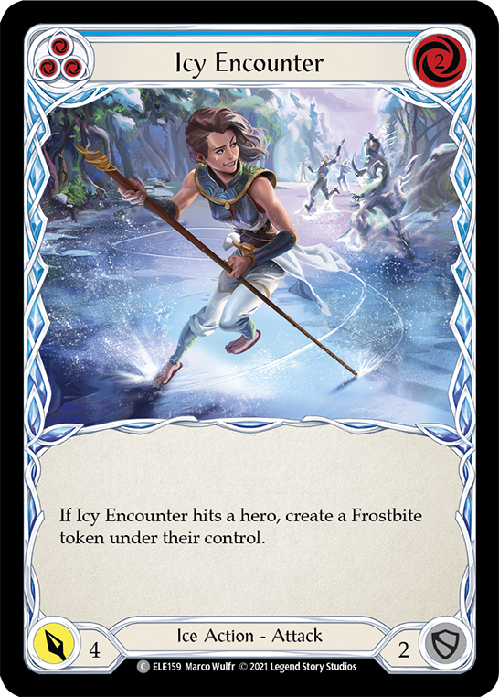 Icy Encounter (Blue) [ELE159] (Tales of Aria) 1st Edition Rainbow Foil 