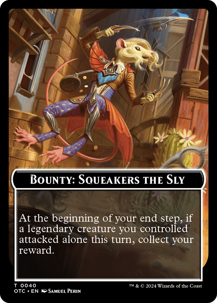 Bounty: Squeakers the Sly // Bounty Rules Double-Sided Token [Outlaws of Thunder Junction Commander Tokens] 