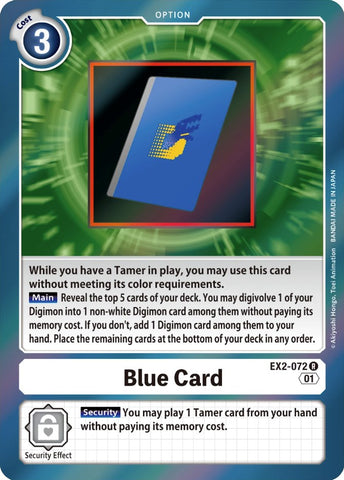 Blue Card [EX2-072] [Digital Hazard] 