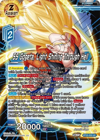 SS Gogeta, Light Shining Through Hell (BT22-033) [Critical Blow] 