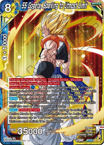SS Gogeta, Sparking to Utmost Limit (BT22-137) [Critical Blow] 