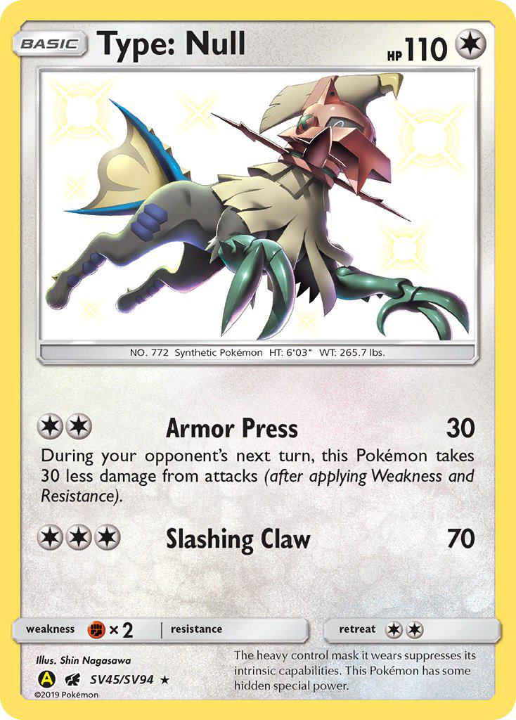 Type: Null (SV45/SV94) [Sun &amp; Moon: Hidden Fates - Shiny Vault] 