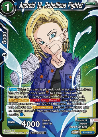 Android 18, Rebellious Fighter (Zenkai Series Tournament Pack Vol.5) (P-524) [Tournament Promotion Cards] 