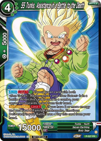 SS Trunks, Assistance in a Battle to the Death (Zenkai Series Tournament Pack Vol.5) (P-527) [Tournament Promotion Cards] 
