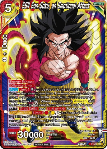SS4, Son Goku, an Emotional Attack (Zenkai Series Tournament Pack Vol.5) (P-533) [Tournament Promotion Cards] 