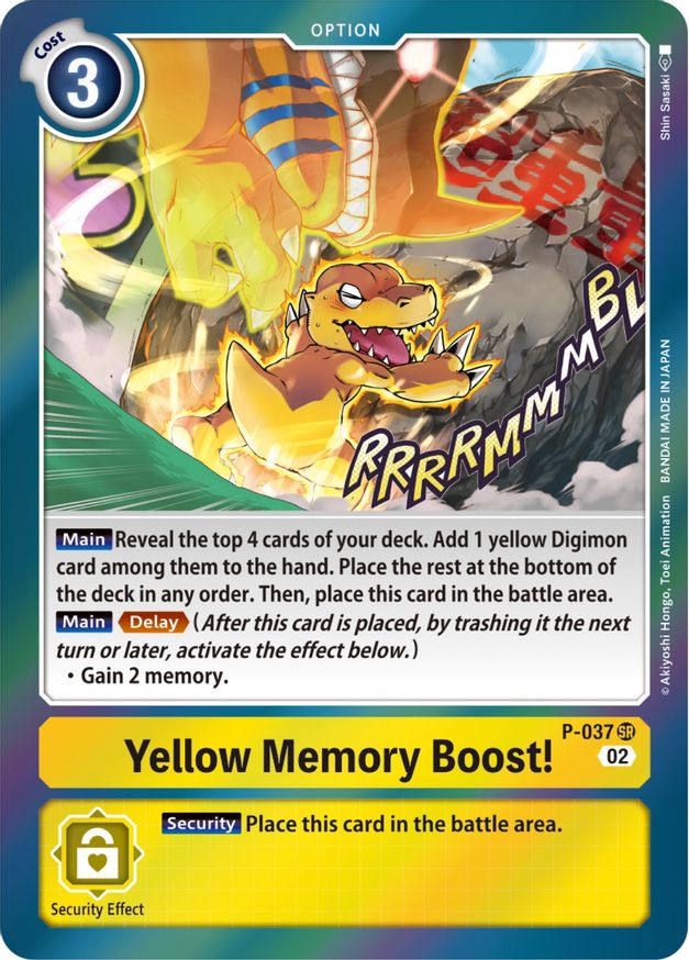 Yellow Memory Boost! [P-037](Resurgence Booster) [Promotional Cards] 