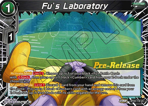Fu's Laboratory (BT22-118) [Critical Blow Prerelease Promos] 
