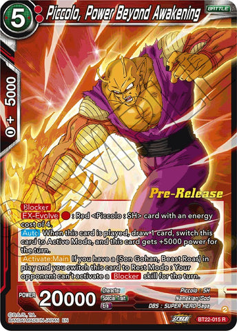 Piccolo, Power Beyond Awakening (BT22-015) [Critical Blow Prerelease Promos] 