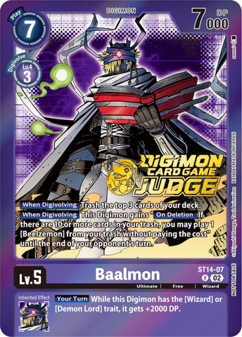 Baalmon [ST14-07] (Judge Pack 4) [Starter Deck: Beelzemon Advanced Deck Set Promos] 