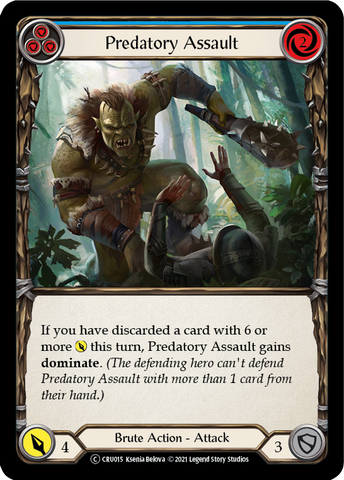 Predatory Assault (Blue) [U-CRU015] (Crucible of War Unlimited) Unlimited Rainbow Foil 