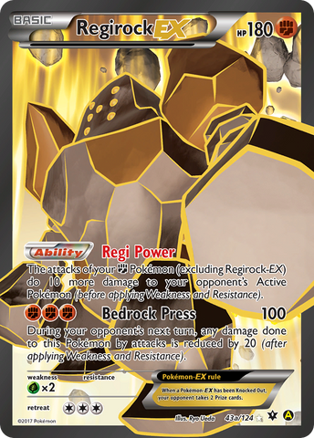 Regirock EX (43a/124) [Alternate Art Promos] 