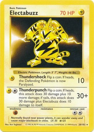 Electabuzz (20/102) [Base Set Shadowless Unlimited] 