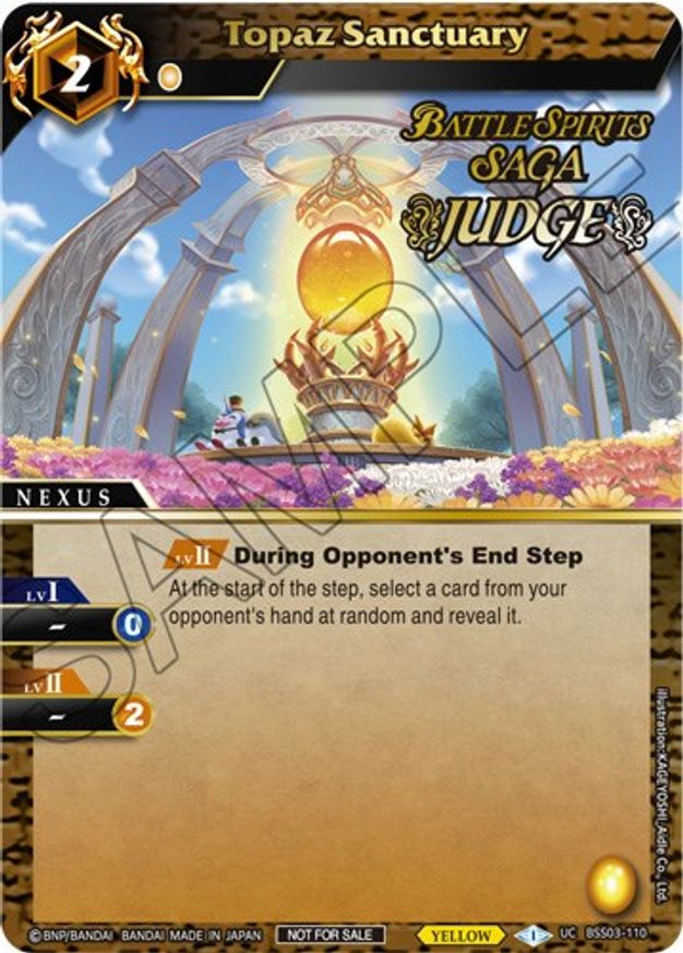 Topaz Sanctuary (Judge Pack Vol. 3) (BSS03-110) [Launch & Event Promos]