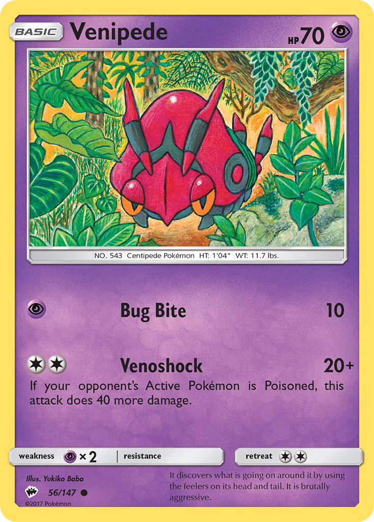 Venipede (56/147) [Sun &amp; Moon: Burning Shadows] 
