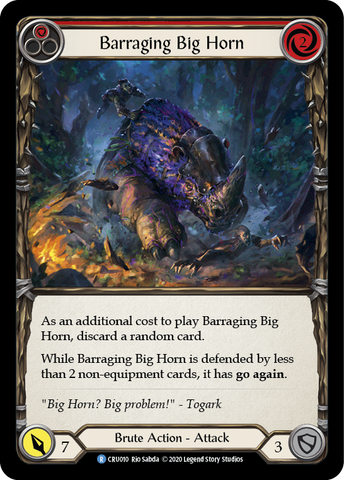 Barraging Big Horn (Red) [CRU010] (Crucible of War) 1st Edition Rainbow Foil 
