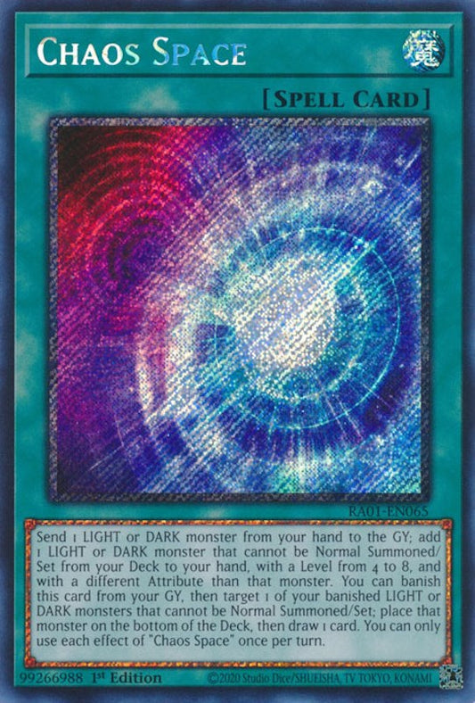 Chaos Space [RA01-EN065] Platinum Secret Rare