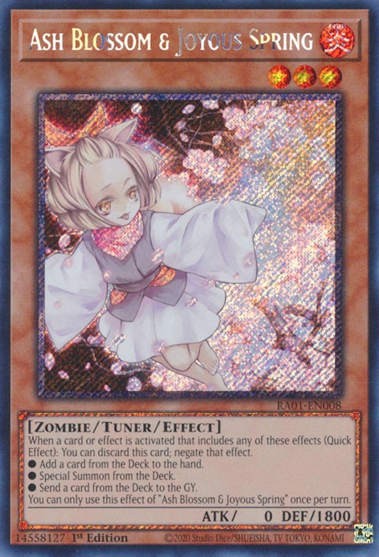Ash Blossom &amp; Joyous Spring [RA01-EN008] Platinum Secret Rare 