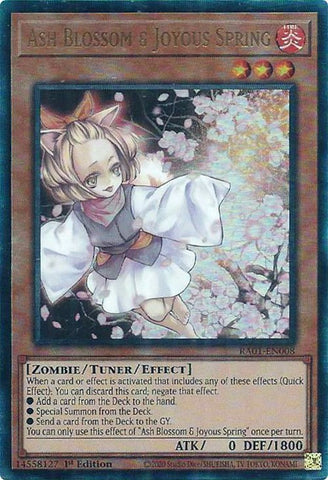 Ash Blossom &amp; Joyous Spring [RA01-EN008] Prismatic Ultimate Rare 