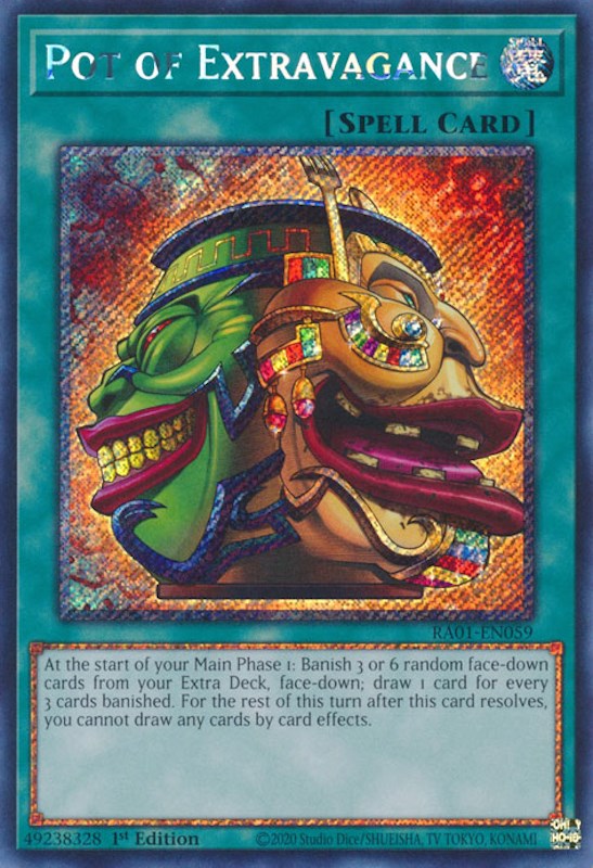 Pot of Extravagance [RA01-EN059] Platinum Secret Rare 