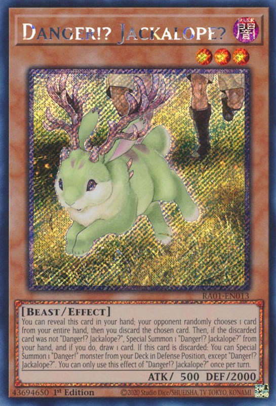 Hazard!? Jackalope? [RA01-EN013] Platinum Secret Rare 