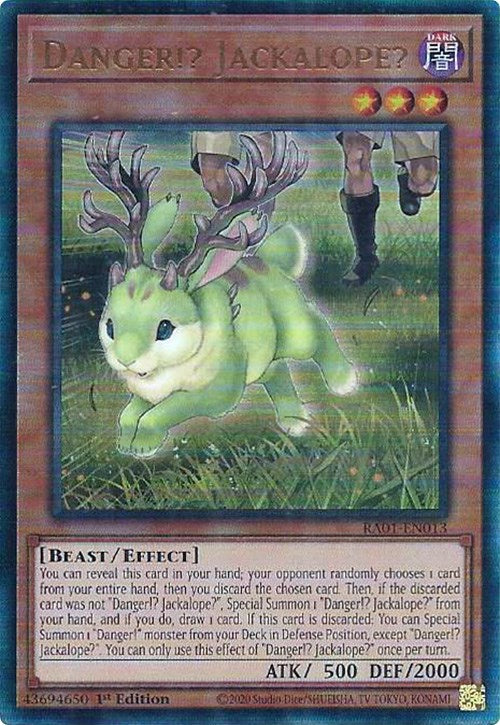 Hazard!? Jackalope? [RA01-EN013] Prismatic Ultimate Rare 
