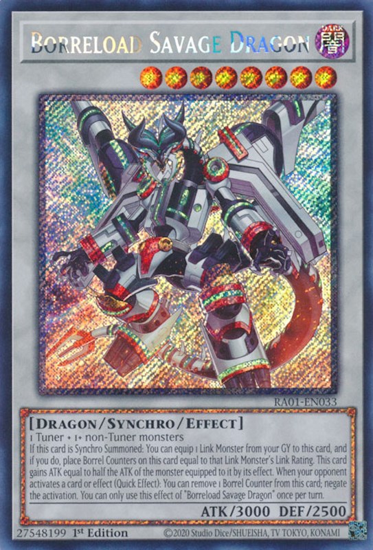 Borreload Savage Dragon [RA01-EN033] Platinum Secret Rare 