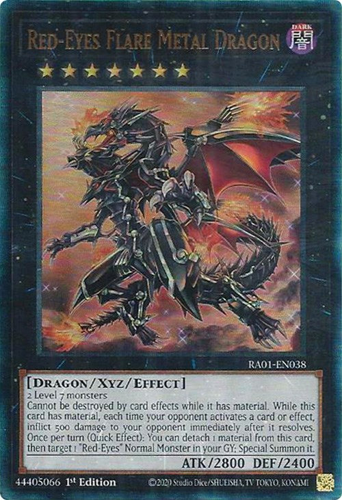 Red-Eyes Flare Metal Dragon [RA01-EN038] Prismatic Ultimate Rare 
