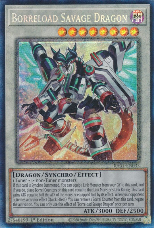 Borreload Savage Dragon [RA01-EN033] Prismatic Collector's Rare 