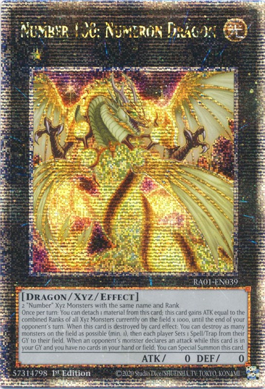 Number 100: Numeron Dragon [RA01-EN039] Quarter Century Secret Rare 