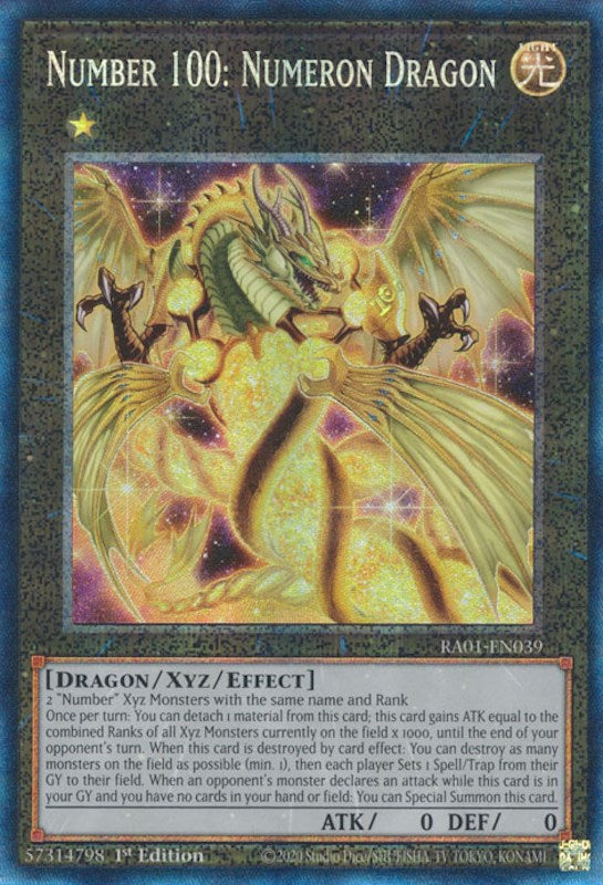Number 100: Numeron Dragon [RA01-EN039] Prismatic Collector's Rare 