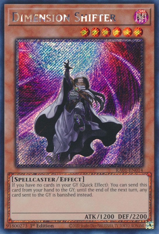 Dimension Shifter [RA01-EN014] Platinum Secret Rare 