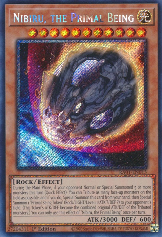 Nibiru, the Primal Being [RA01-EN015] Platinum Secret Rare 