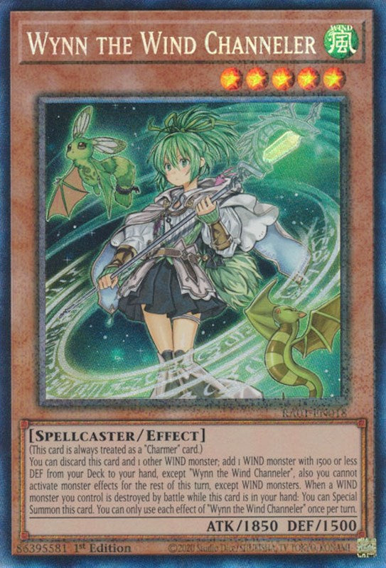 Wynn the Wind Channeler [RA01-EN018] Prismatic Collector's Rare 