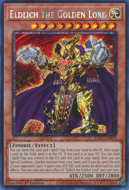 Eldlich the Golden Lord [RA01-EN019] Platinum Secret Rare 