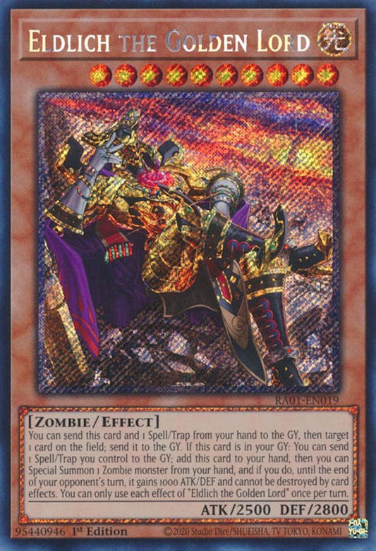 Eldlich the Golden Lord (Alternate Art) [RA01-EN019] Platinum Secret Rare