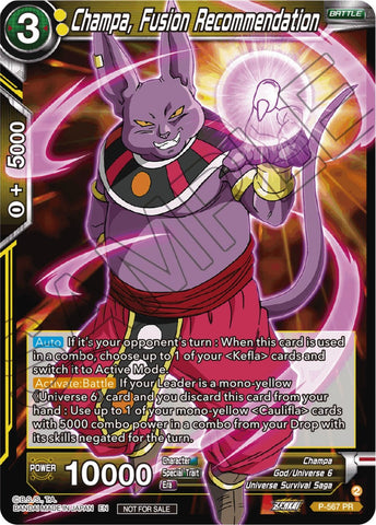 Champa, Fusion Recommendation (Zenkai Series Tournament Pack Vol.6) (P-567) [Tournament Promotion Cards] 