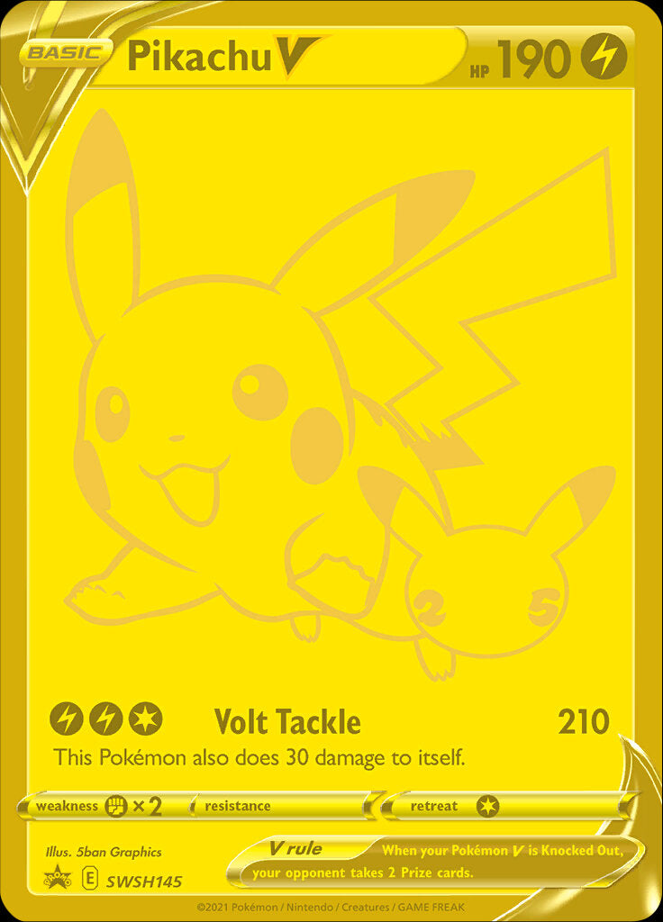 Pikachu V (SWSH145) (Celebrations) [Sword &amp; Shield: Black Star Promos] 