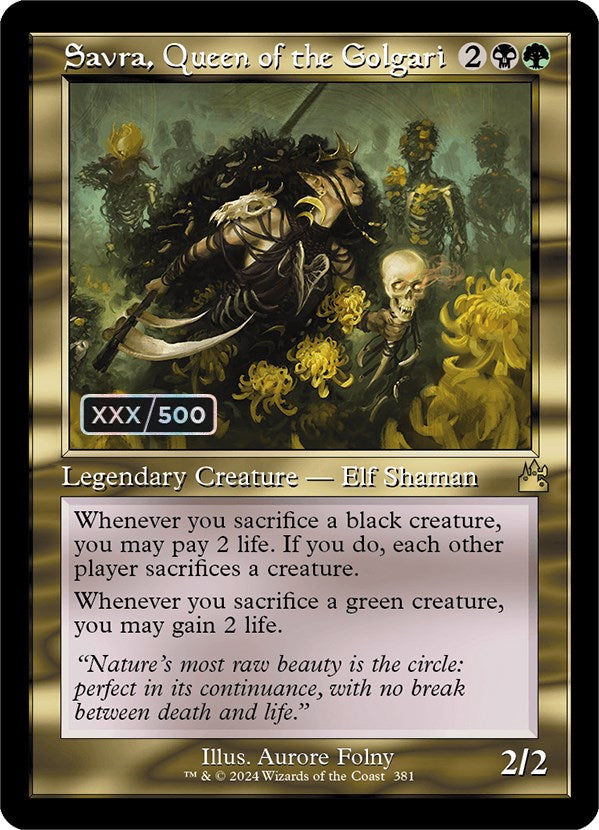 Savra, Queen of the Golgari (Retro) (Serialized) [Ravnica Remastered] 