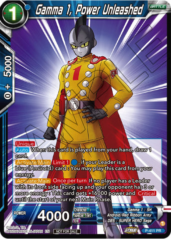 Gamma 1, Power Unleashed (Zenkai Series Tournament Pack Vol.1) (P-411) [Tournament Promotion Cards] 