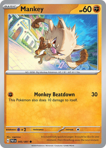 Mankey (045/091) [Scarlet &amp; Violet: Paldean Fates] 